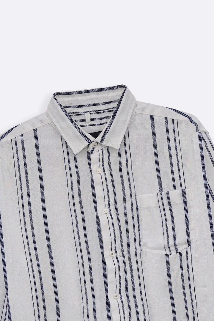 WHITE STRIPED DOBBY SHIRT