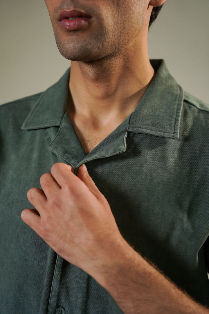 WASHED EFFECT SAFARI SHIRT