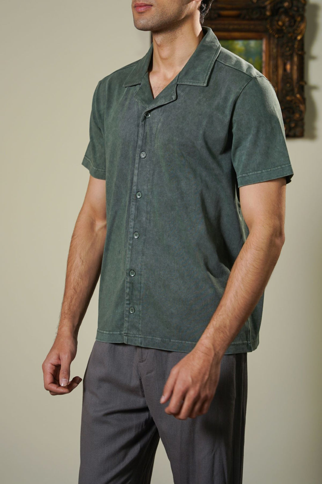 WASHED EFFECT SAFARI SHIRT