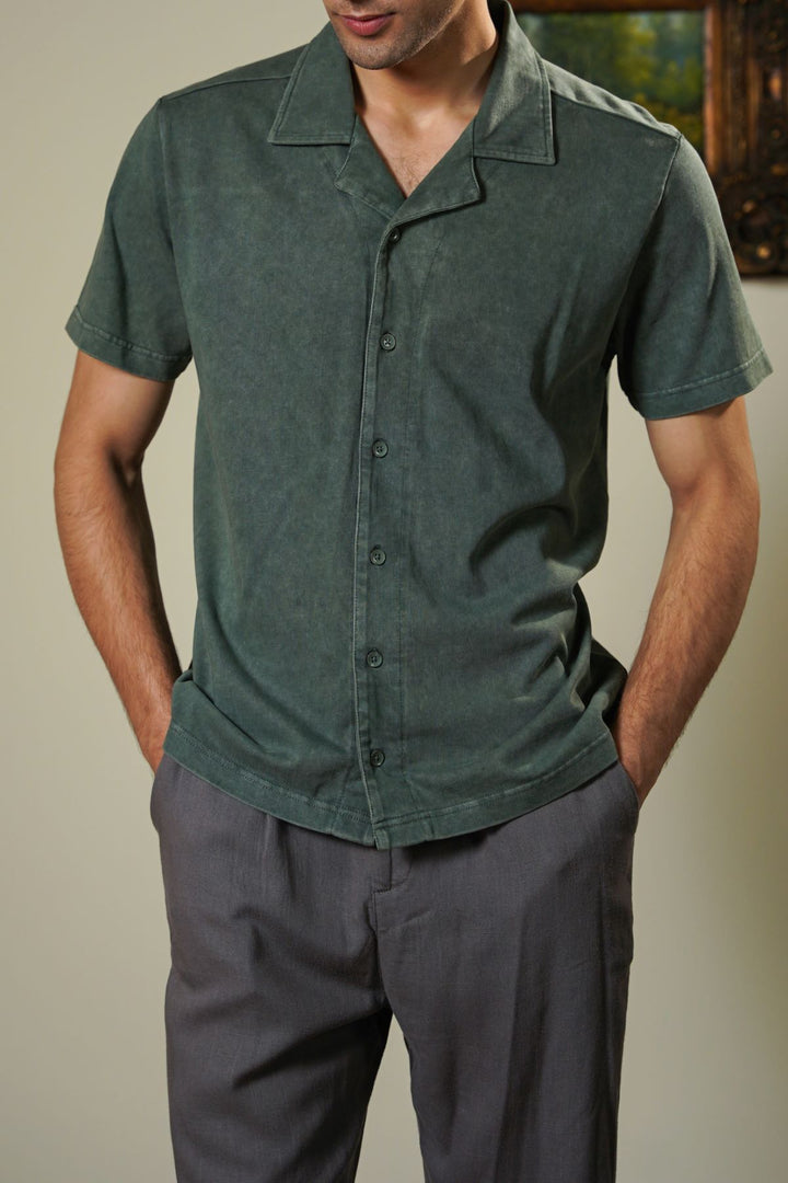 WASHED EFFECT SAFARI SHIRT