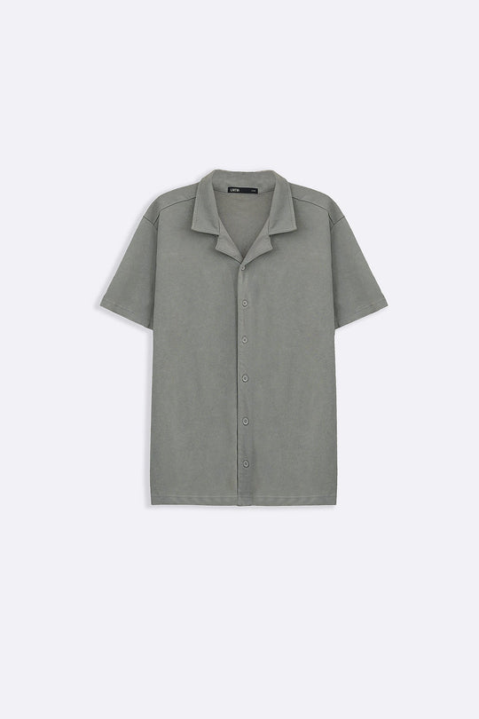 GREY WASHED EFFECT SAFARI SHIRT
