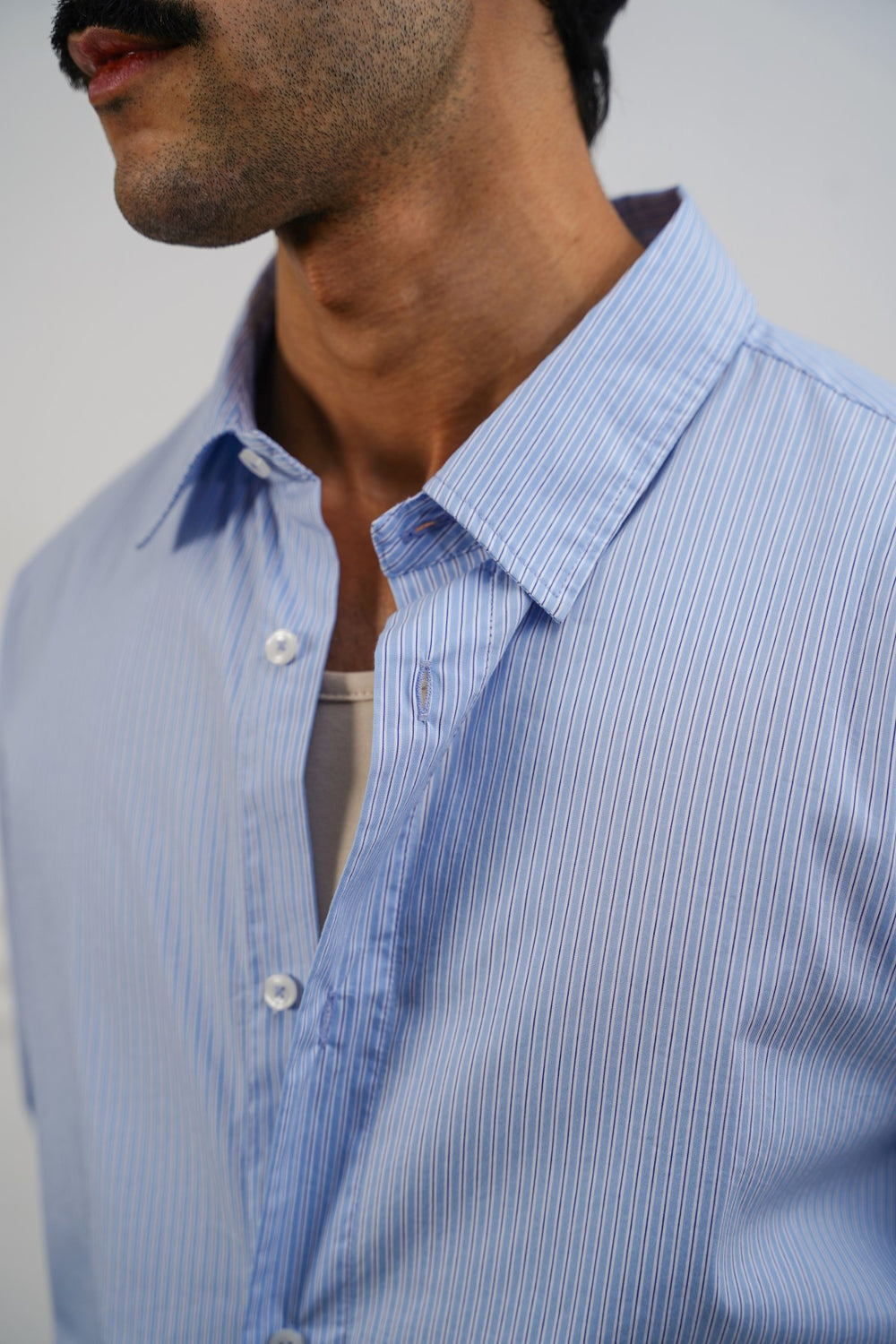 SKY BLUE PREPPY BUTTON DOWN SHIRT