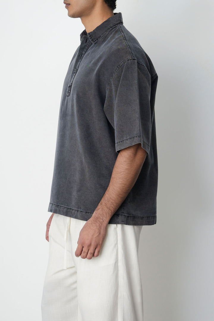 CHARCOAL WASHED LYOCELL SHIRT