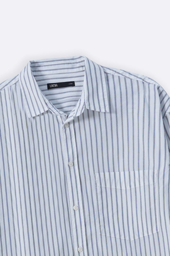 WHITE COTTON STRIPED SHIRT