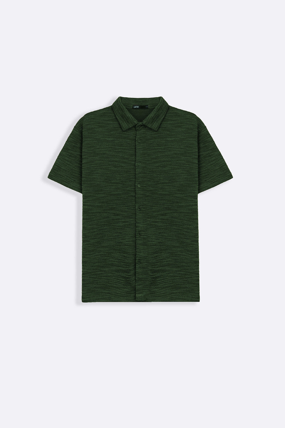 OLIVE CRINKLE TEXTURED SHIRT