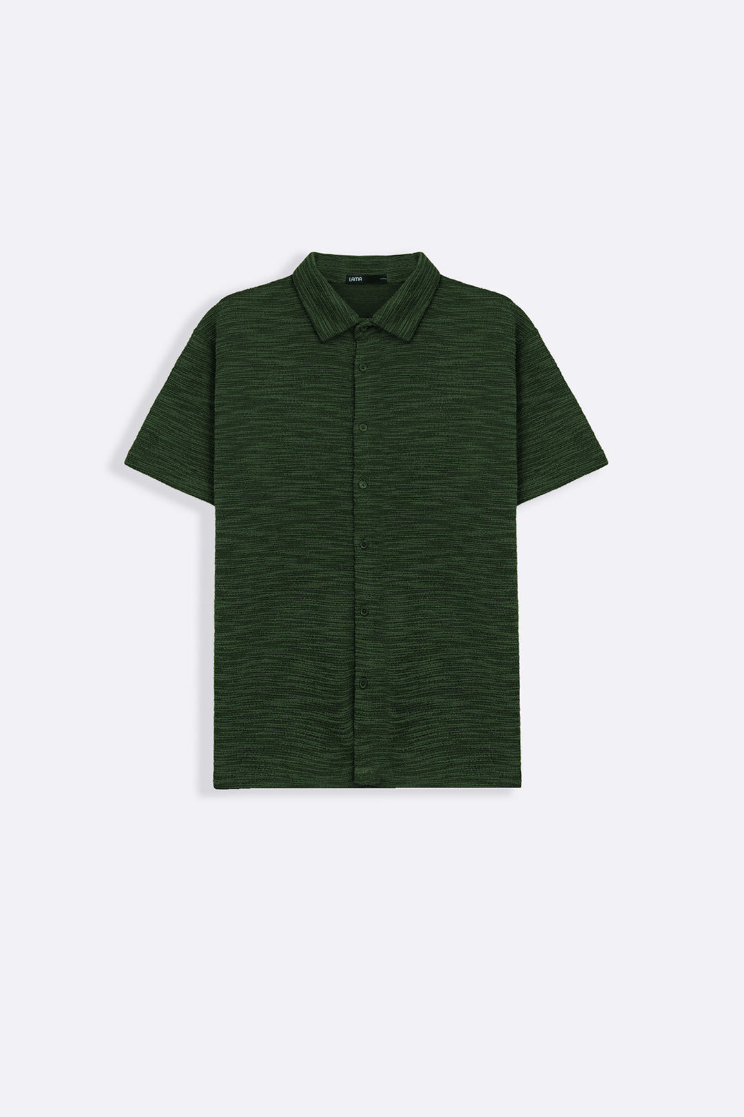 OLIVE CRINKLE TEXTURED SHIRT