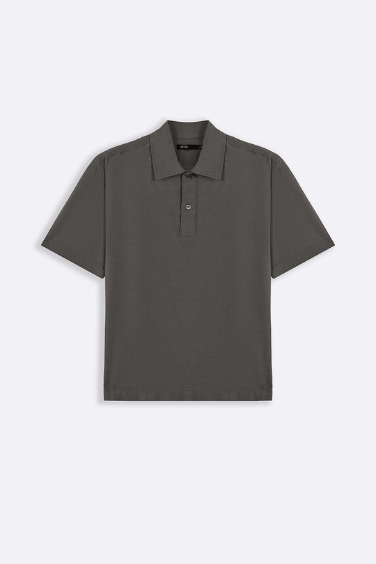 MOUSE GREY QUARTER PLACKET SHIRT