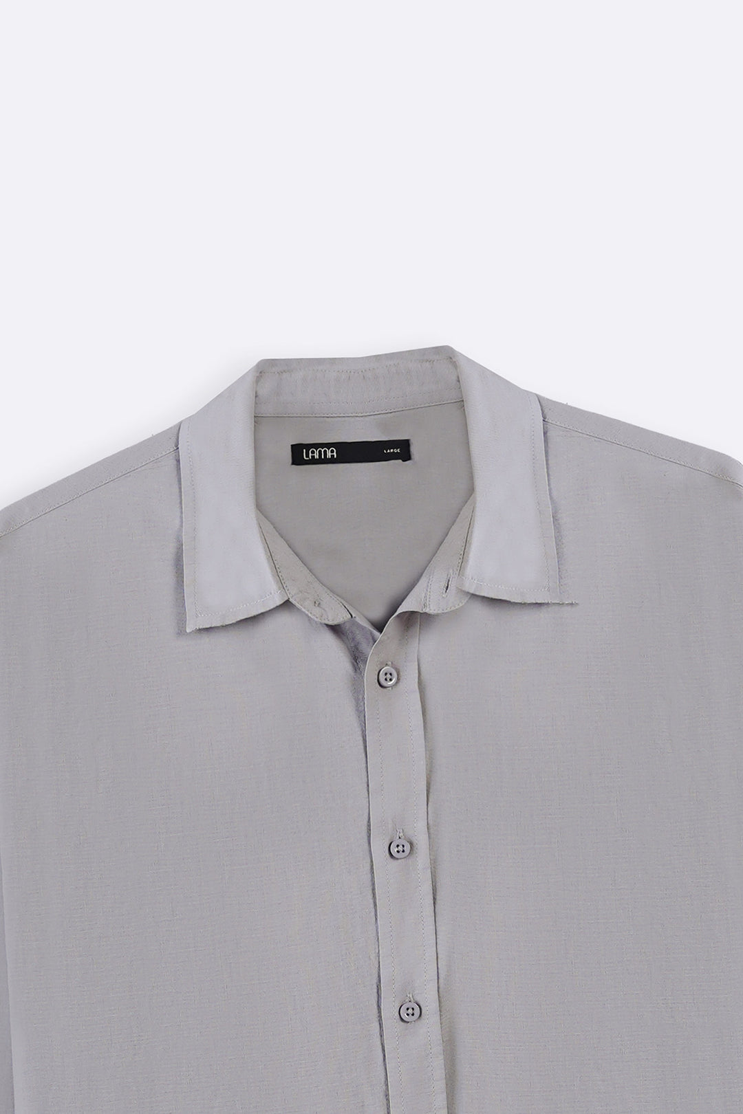 GREY FLOWY COTTON BLEND SHIRT