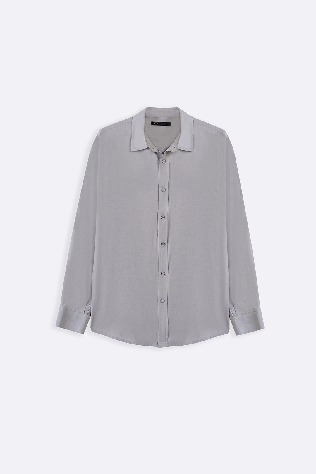 GREY FLOWY COTTON BLEND SHIRT