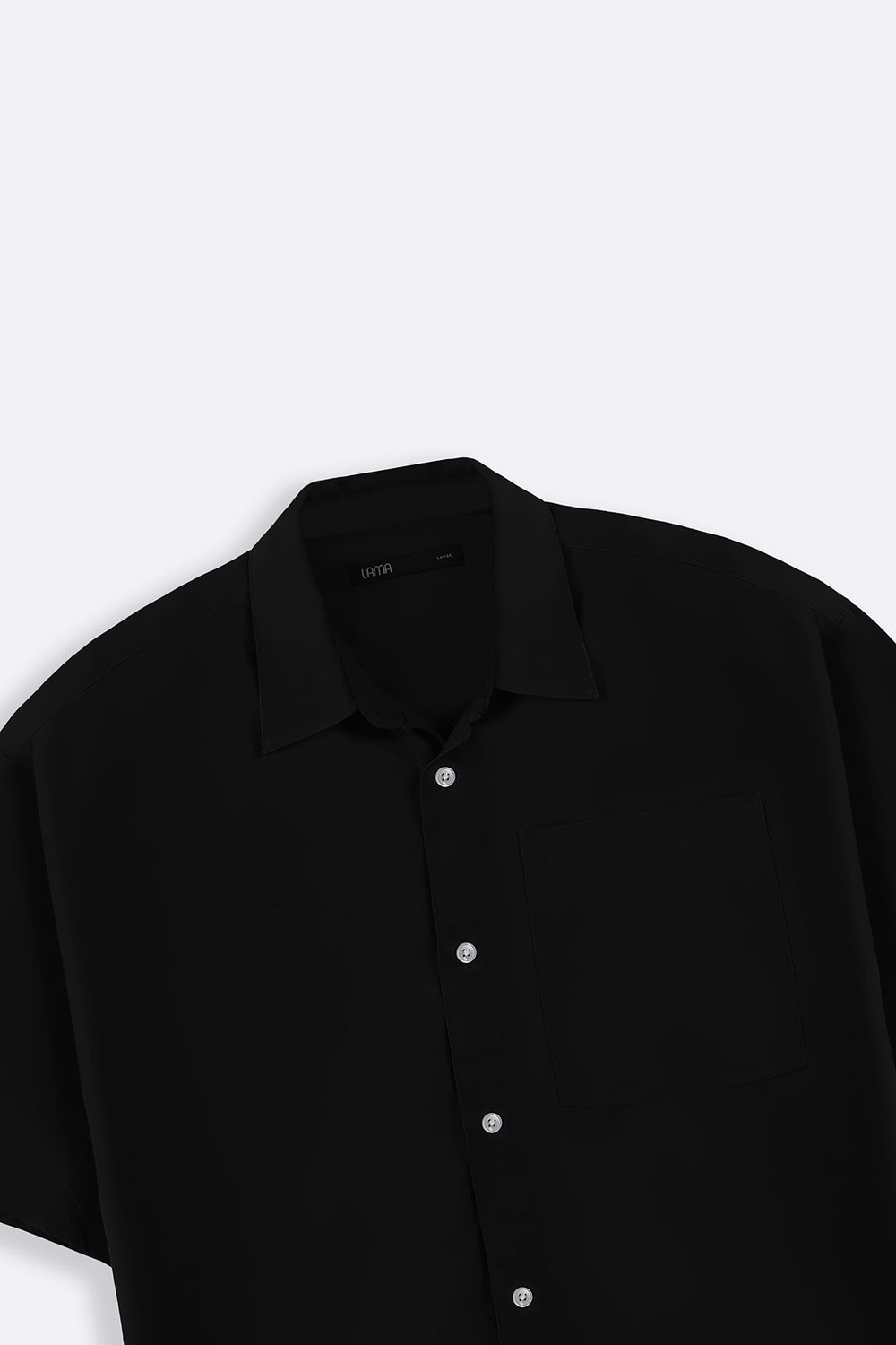BLACK WASHED EFFECT TENCEL SHIRT