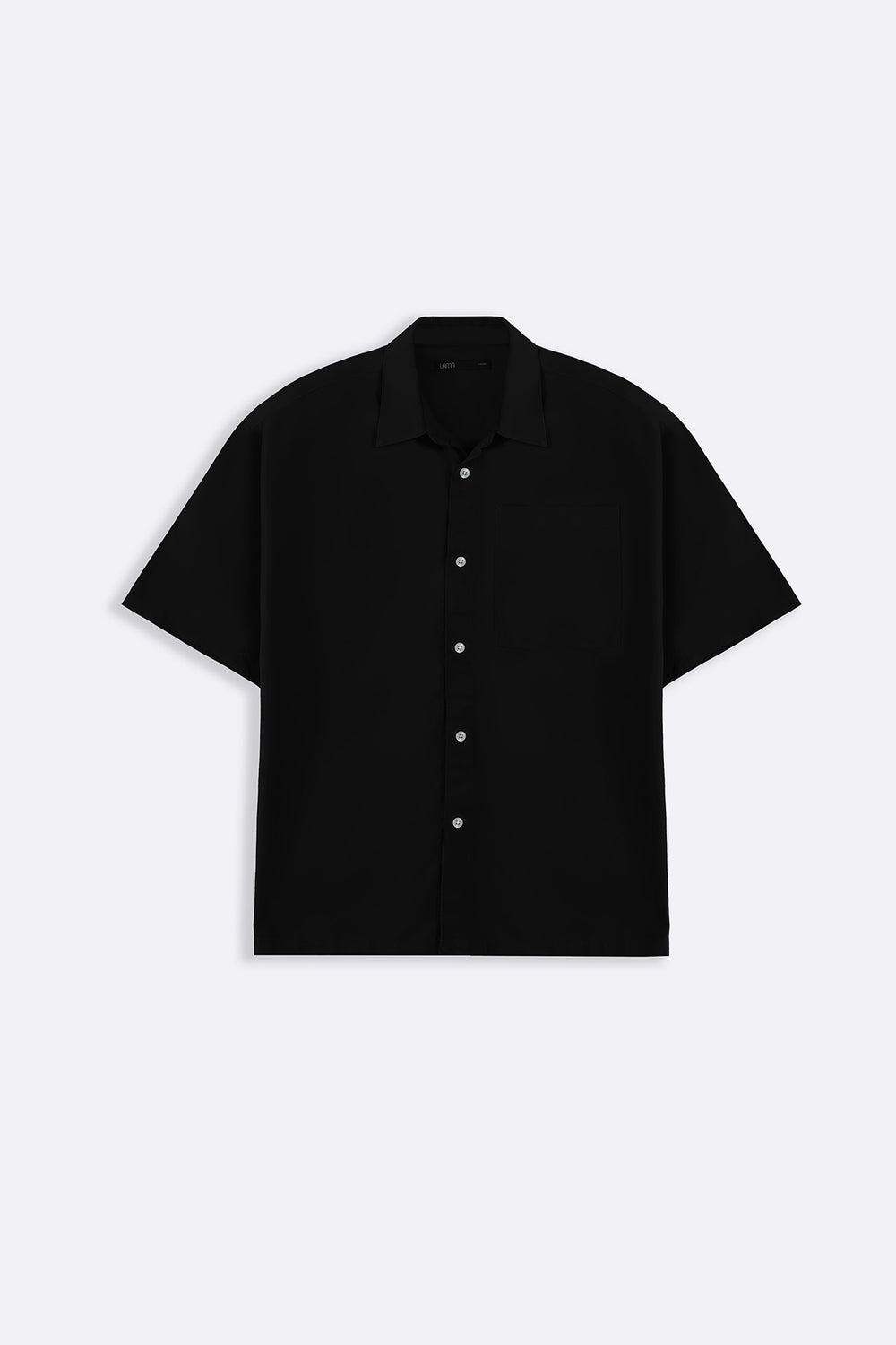 BLACK WASHED EFFECT TENCEL SHIRT