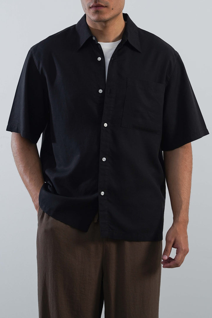 WASHED EFFECT TENCEL SHIRT