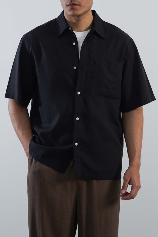 WASHED EFFECT TENCEL SHIRT