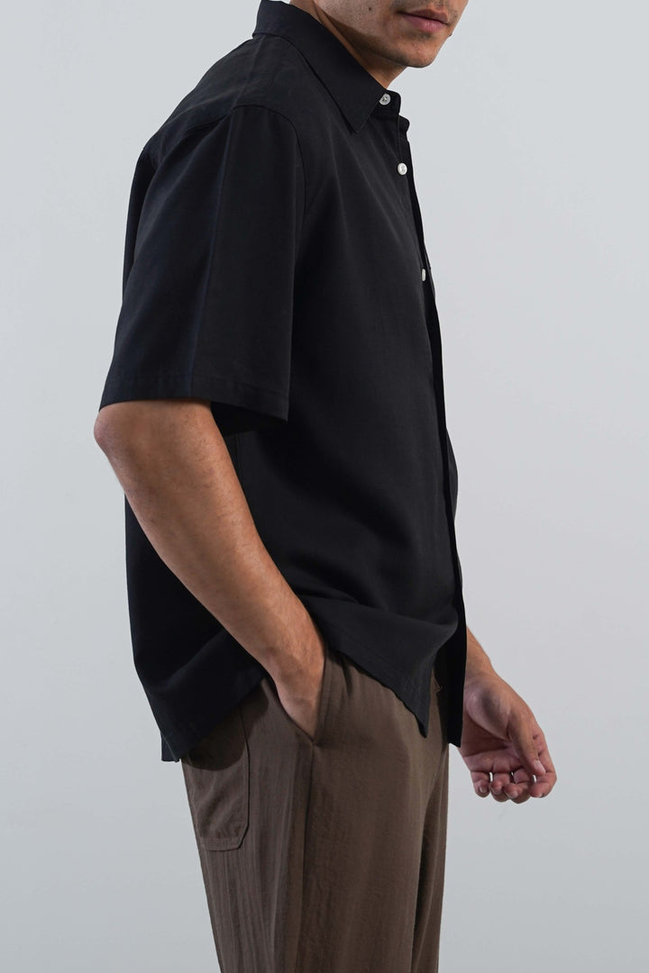 WASHED EFFECT TENCEL SHIRT