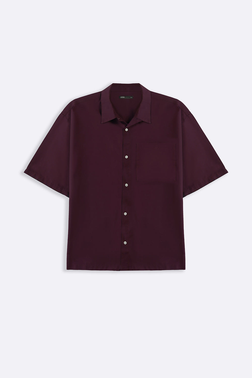 MAROON WASHED EFFECT TENCEL SHIRT
