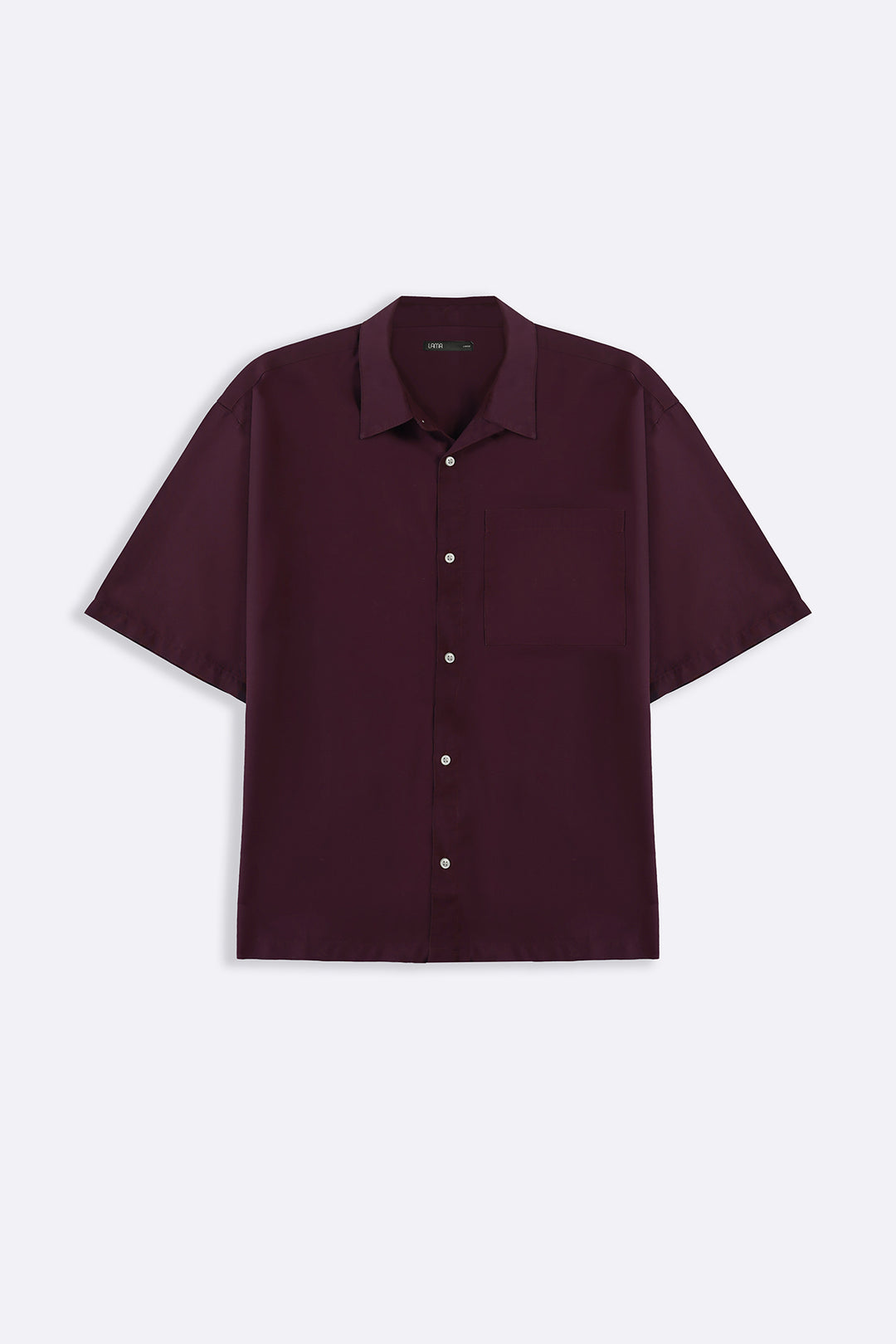 MAROON WASHED EFFECT TENCEL SHIRT