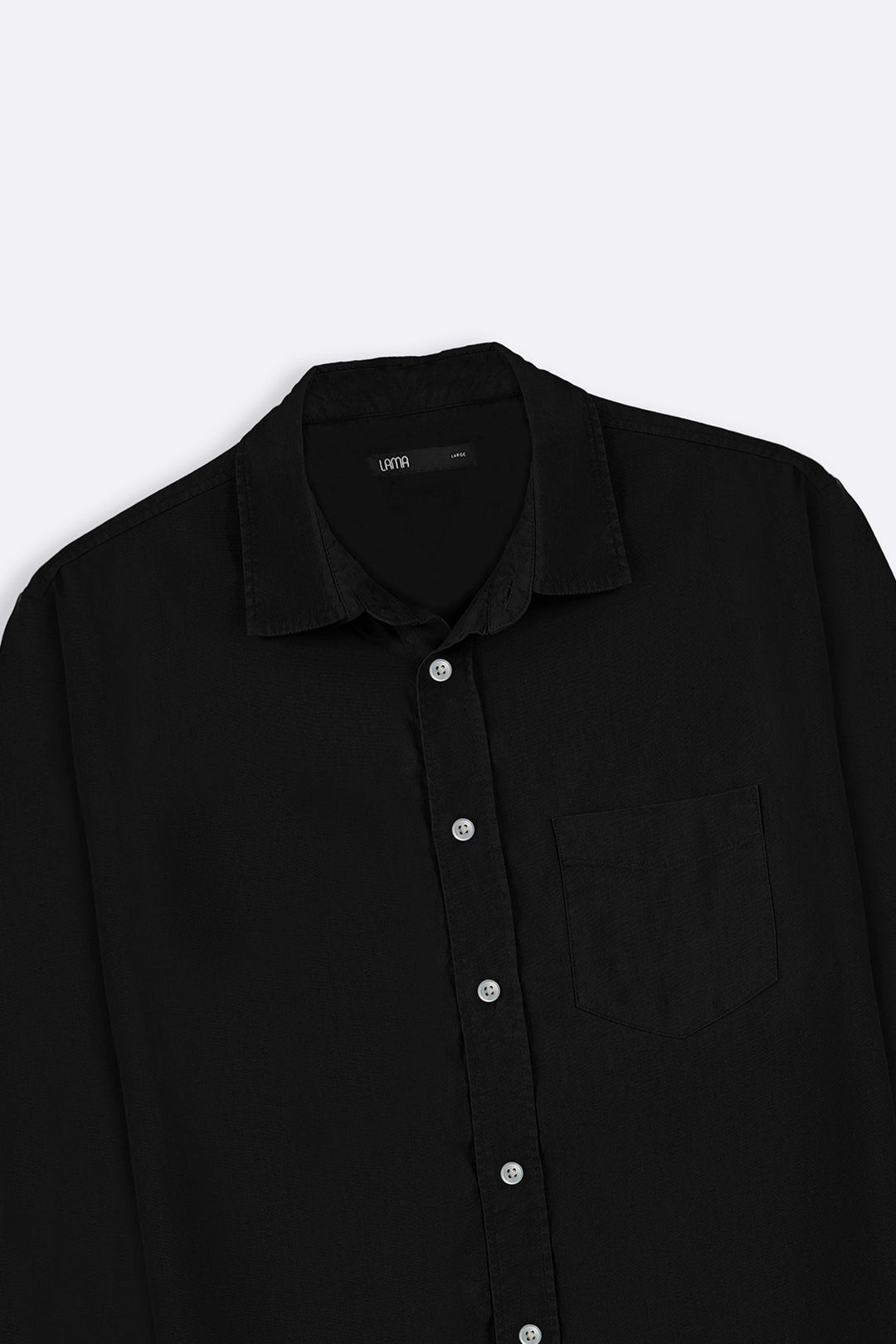 BLACK EASY LYOCELL LINEN SHIRT