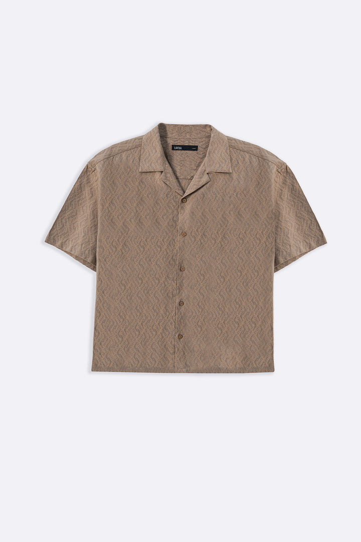 BEIGE MAN JACQUARD SAFARI SHIRT