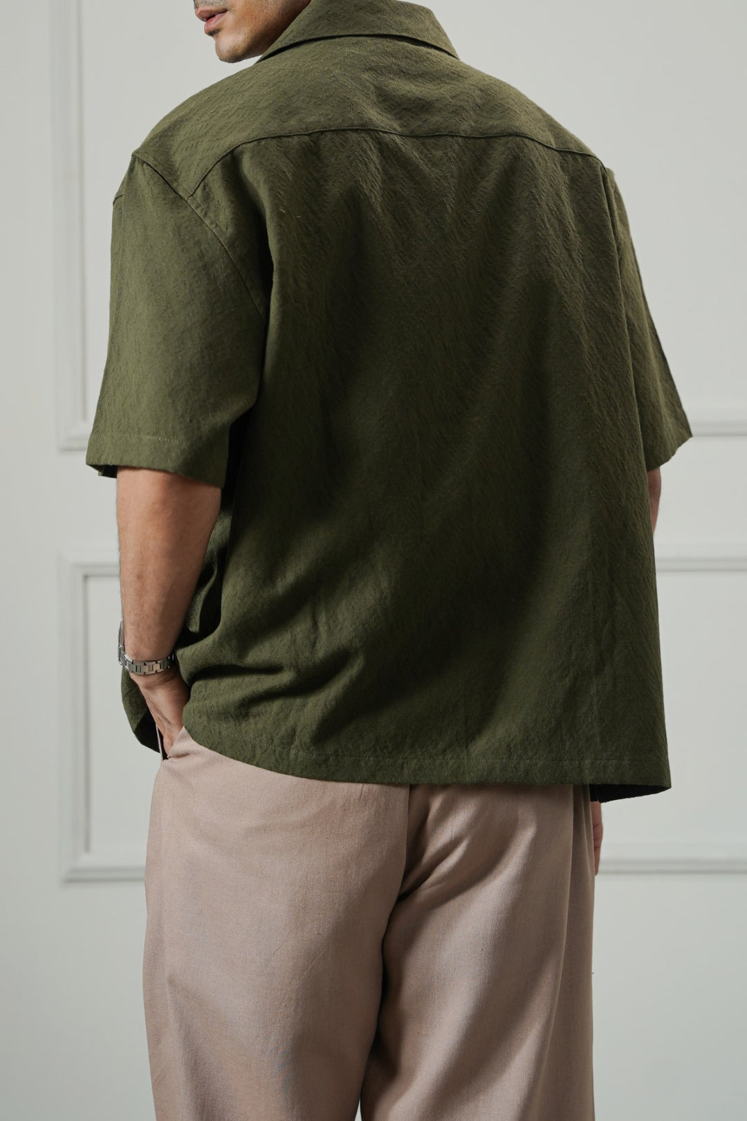 MOUSE GREY MAN JACQUARD SAFARI SHIRT