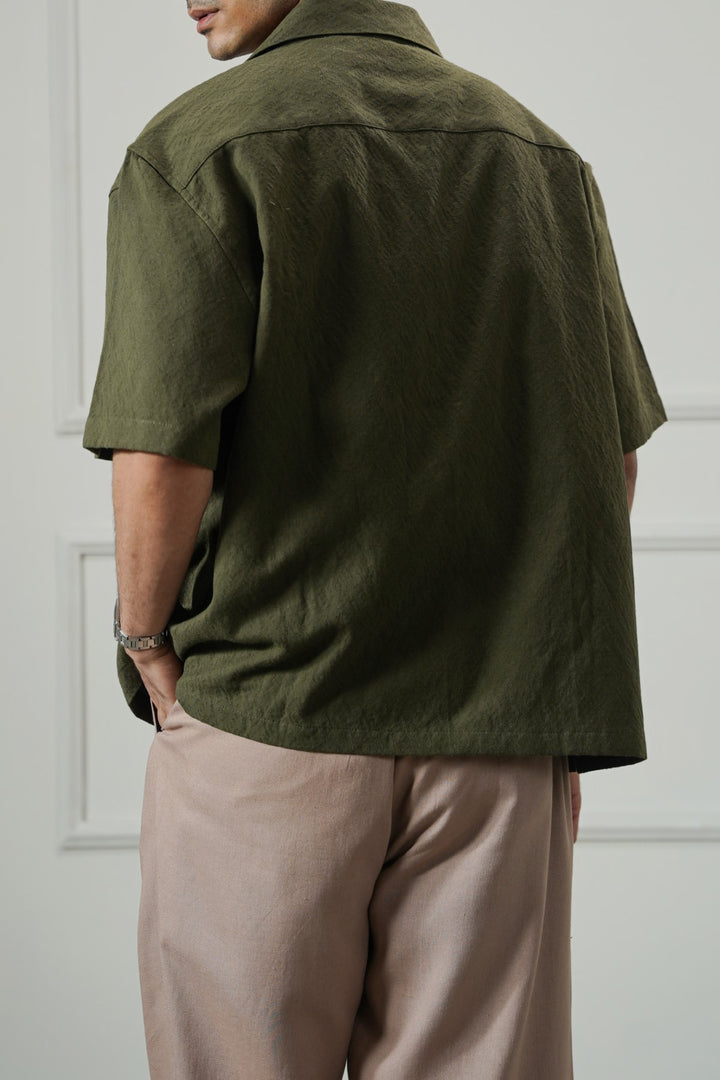 MOUSE GREY MAN JACQUARD SAFARI SHIRT