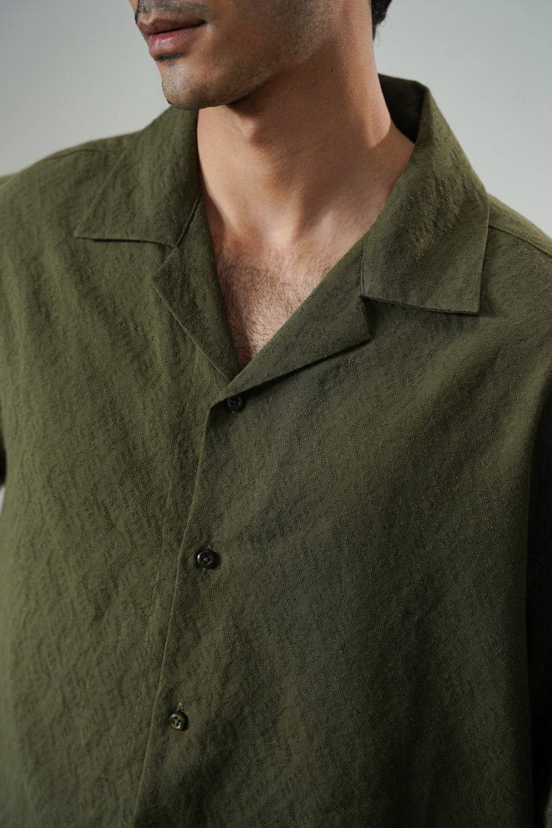 MOUSE GREY MAN JACQUARD SAFARI SHIRT