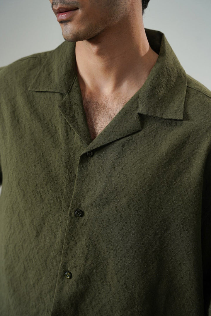 MOUSE GREY MAN JACQUARD SAFARI SHIRT