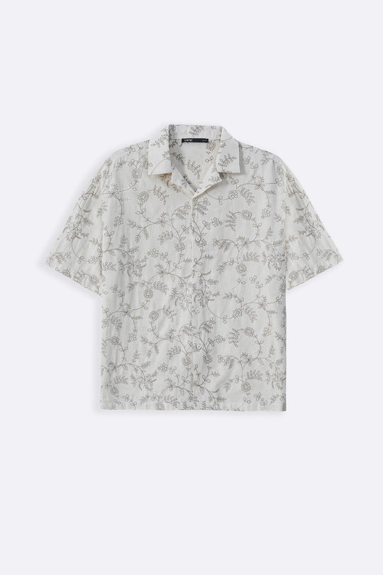 ECRU FLORAL EMBROIDERED SHIRT