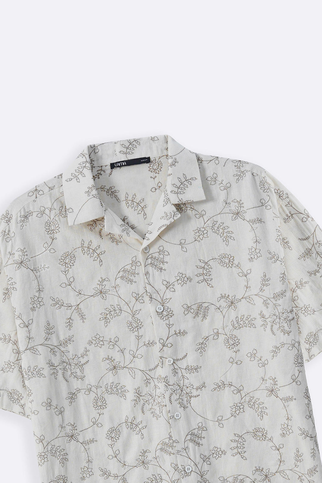 ECRU FLORAL EMBROIDERED SHIRT