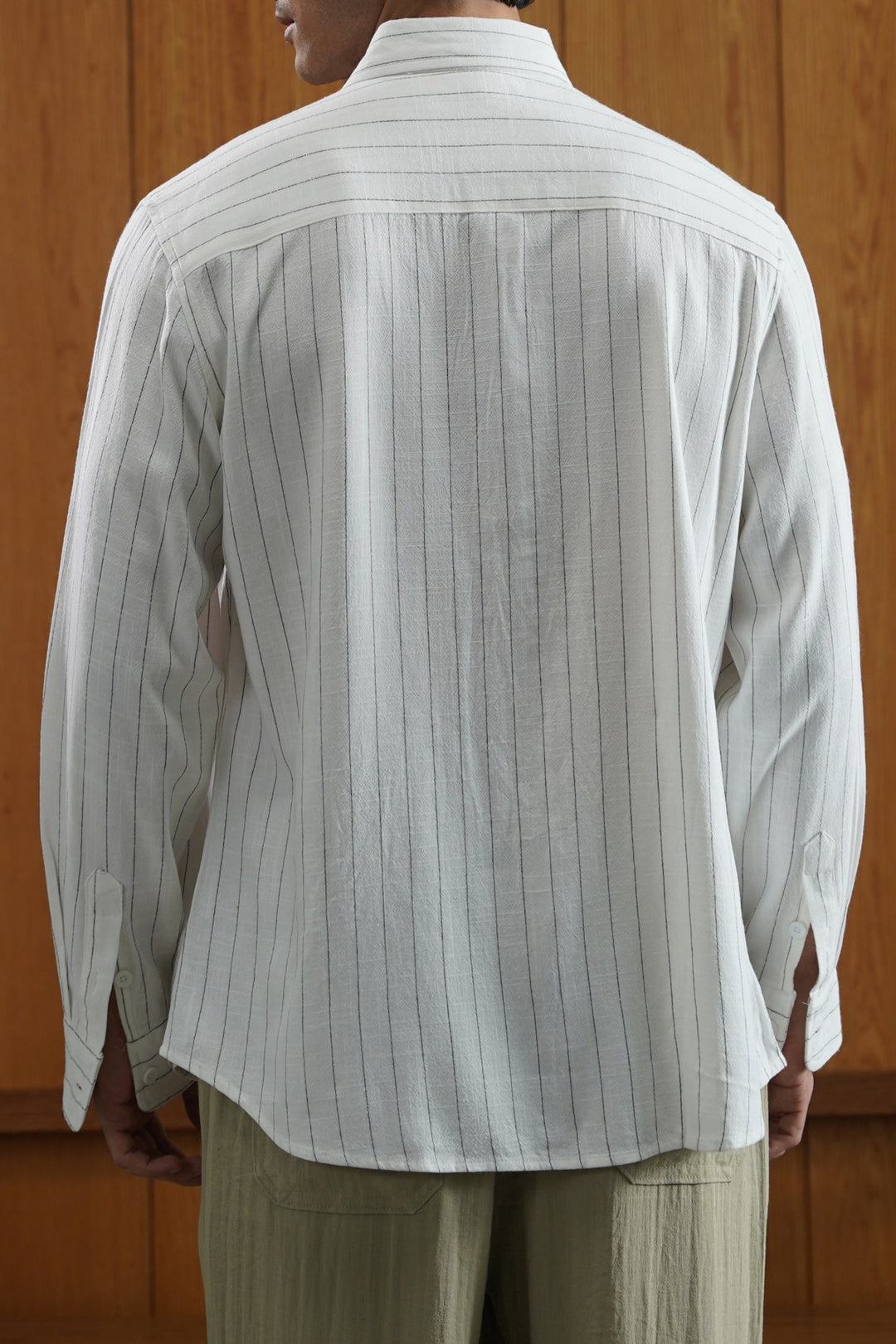 PINSTRIPE SHIRT WITH LINEN