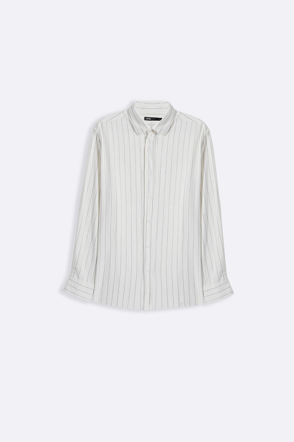 WHITE PINSTRIPE SHIRT WITH LINEN