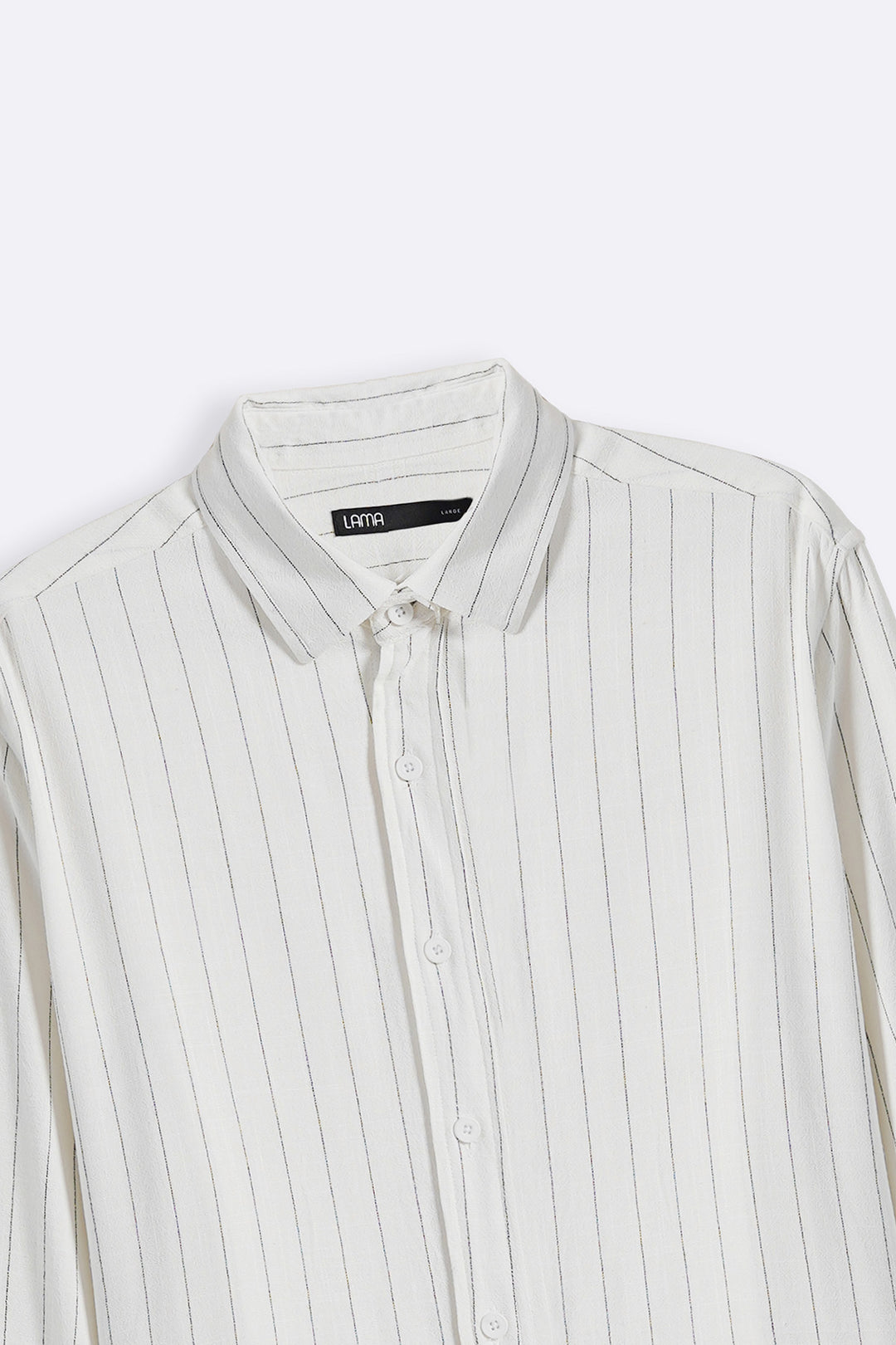 WHITE PINSTRIPE SHIRT WITH LINEN