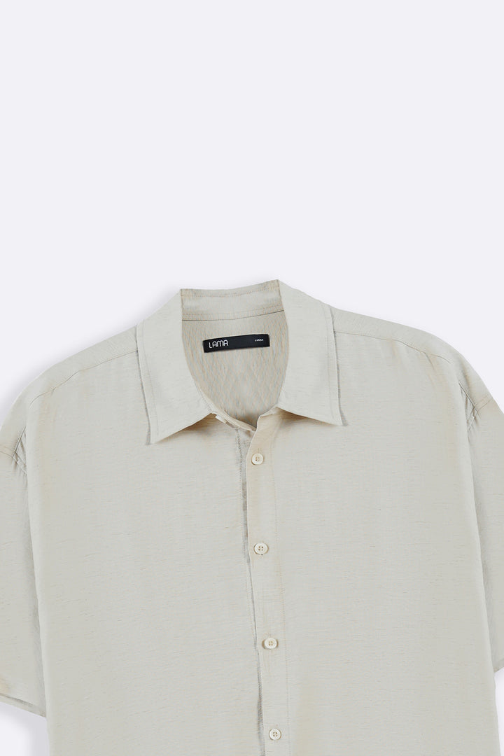 BEIGE MELANGE EFFECT SHIRT