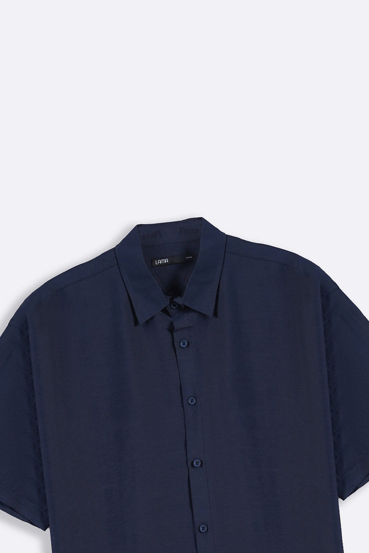 NAVY MELANGE EFFECT SHIRT