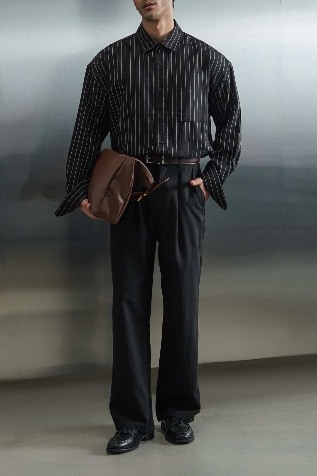 BLACK TENCEL LINEN SHIRT