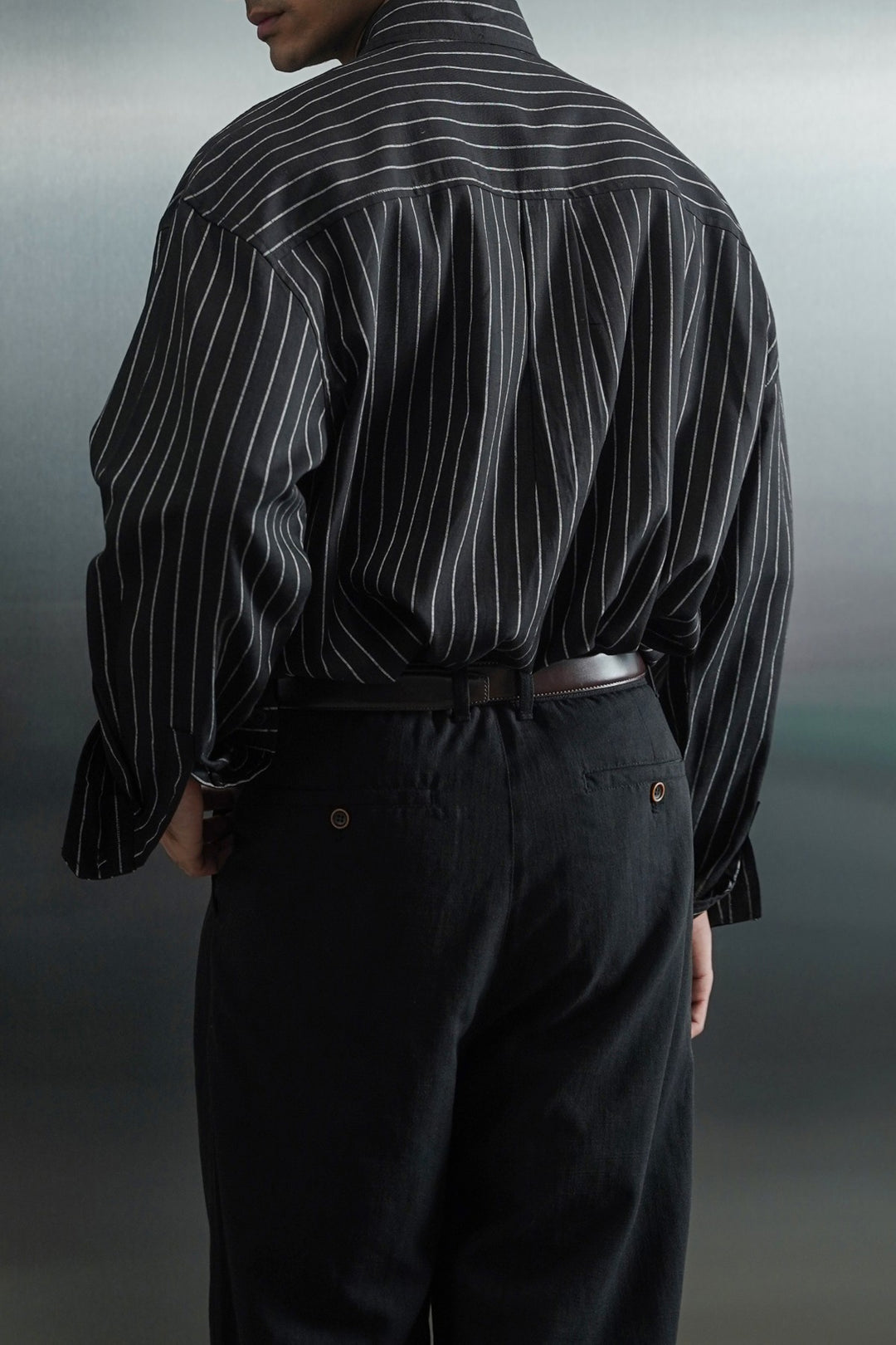 BLACK TENCEL LINEN SHIRT