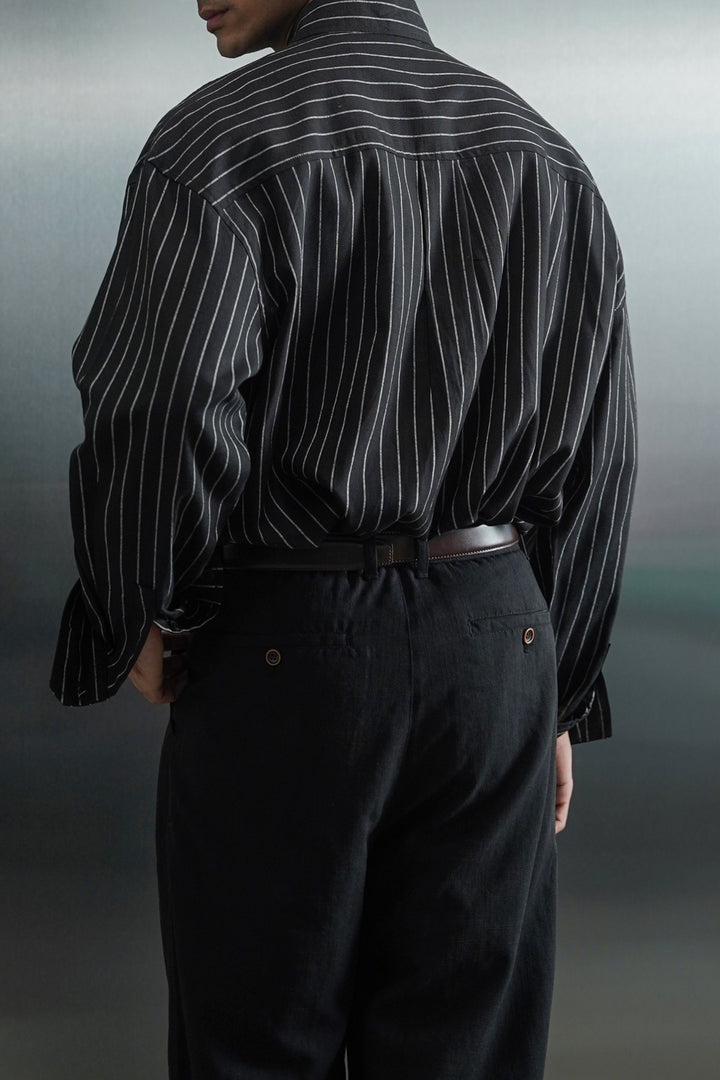 BLACK TENCEL LINEN SHIRT