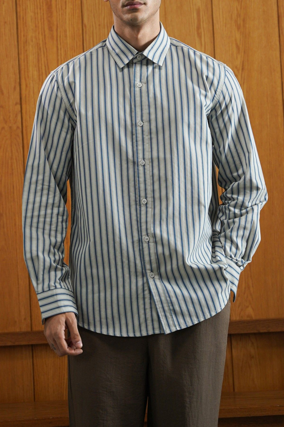 GREY SIGNATURE COTTON SHIRT