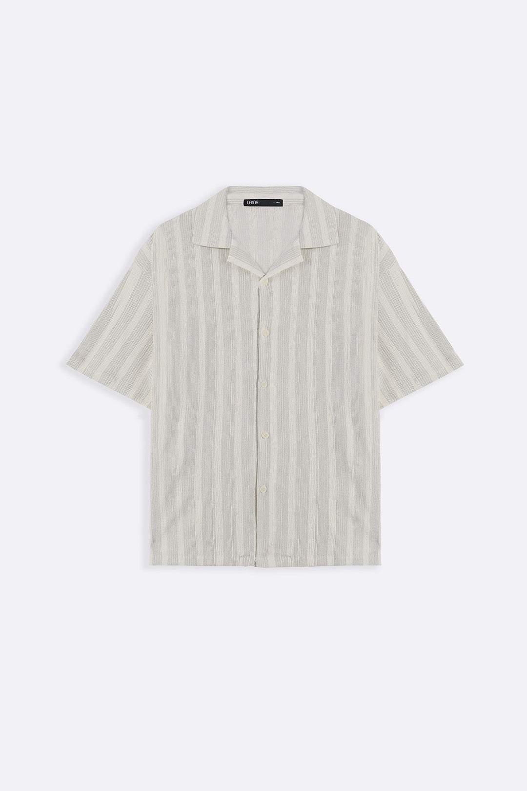 CREAM CRINKLE RESORT COTTON SHIRT