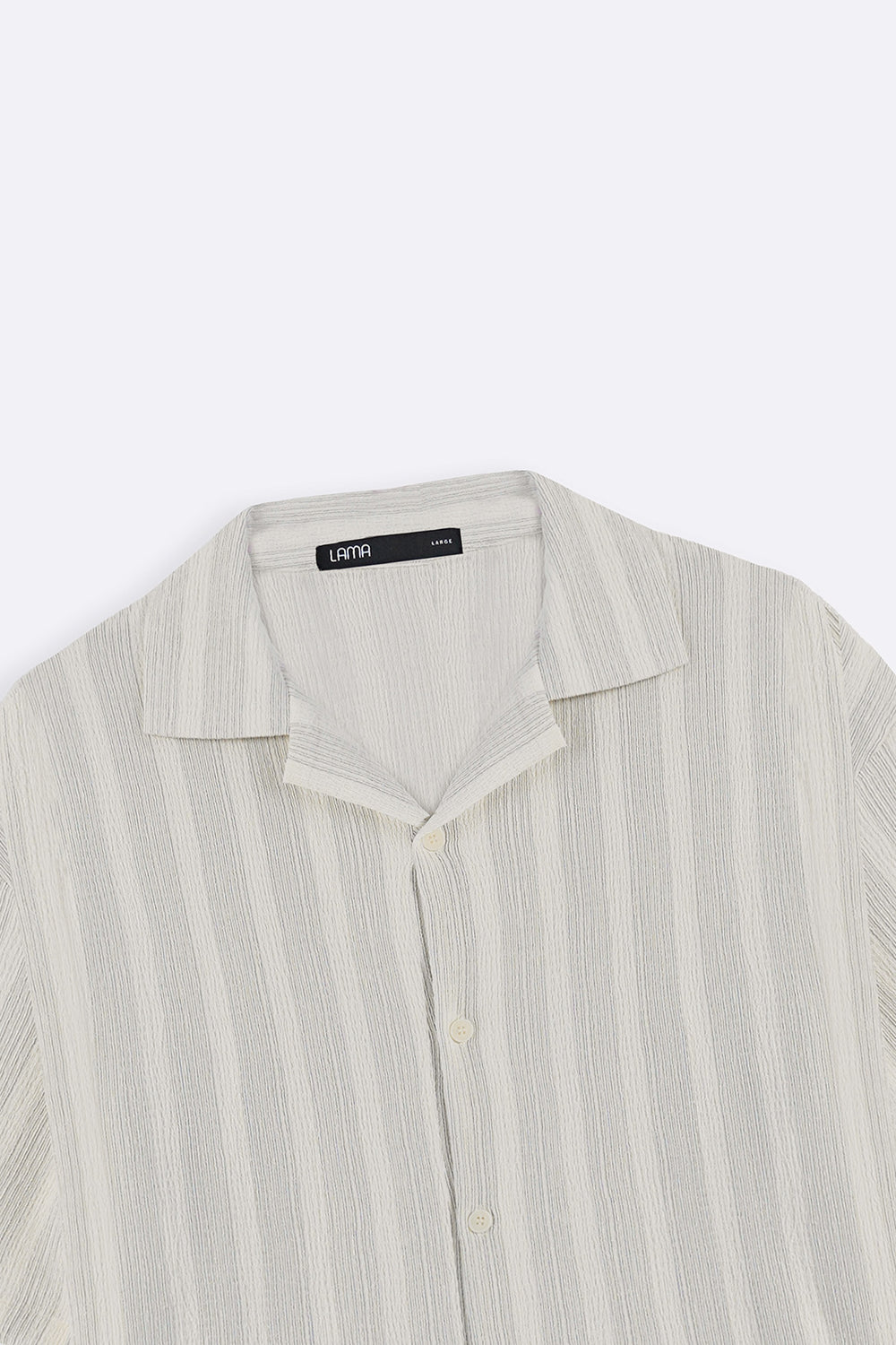 CREAM CRINKLE RESORT COTTON SHIRT