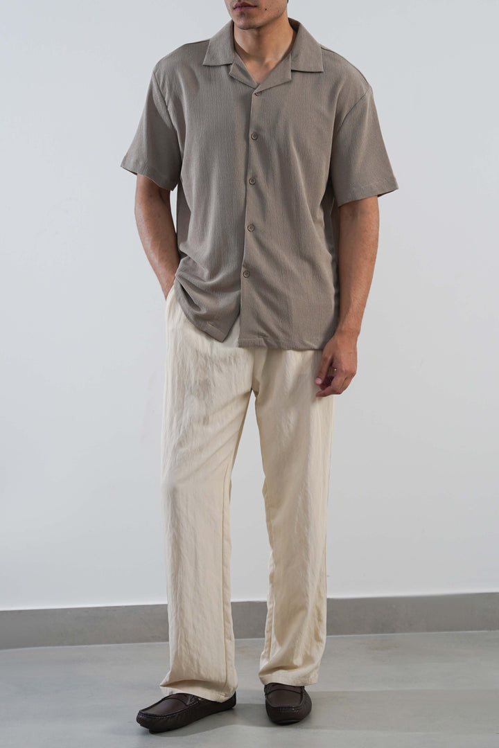 TEXTURED COTTON STRETCH SHIRT