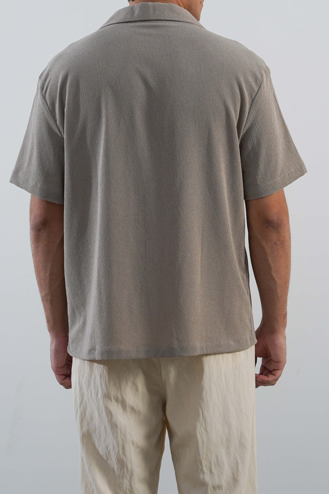 TEXTURED COTTON STRETCH SHIRT