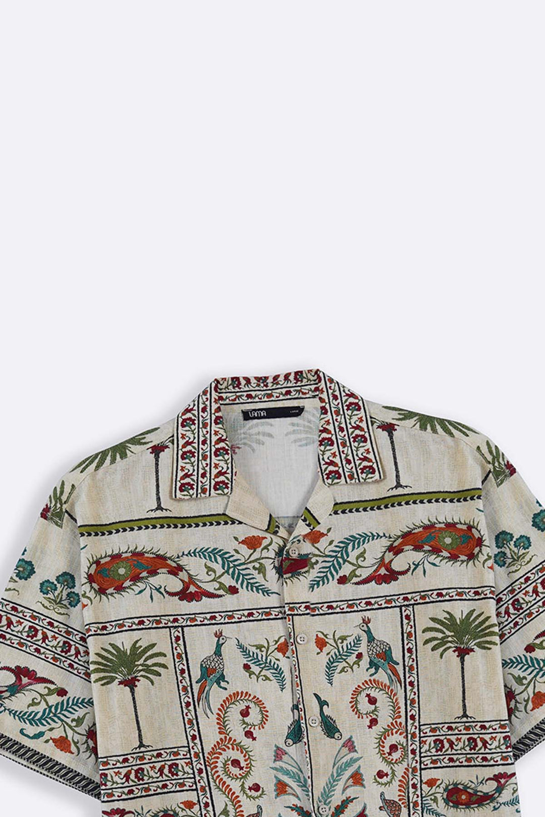 ECRU SLUB PRINTED SHIRT