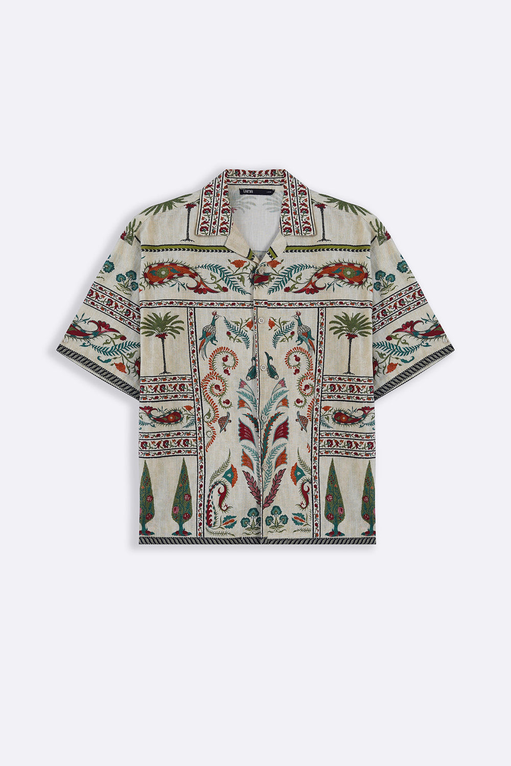 ECRU SLUB PRINTED SHIRT