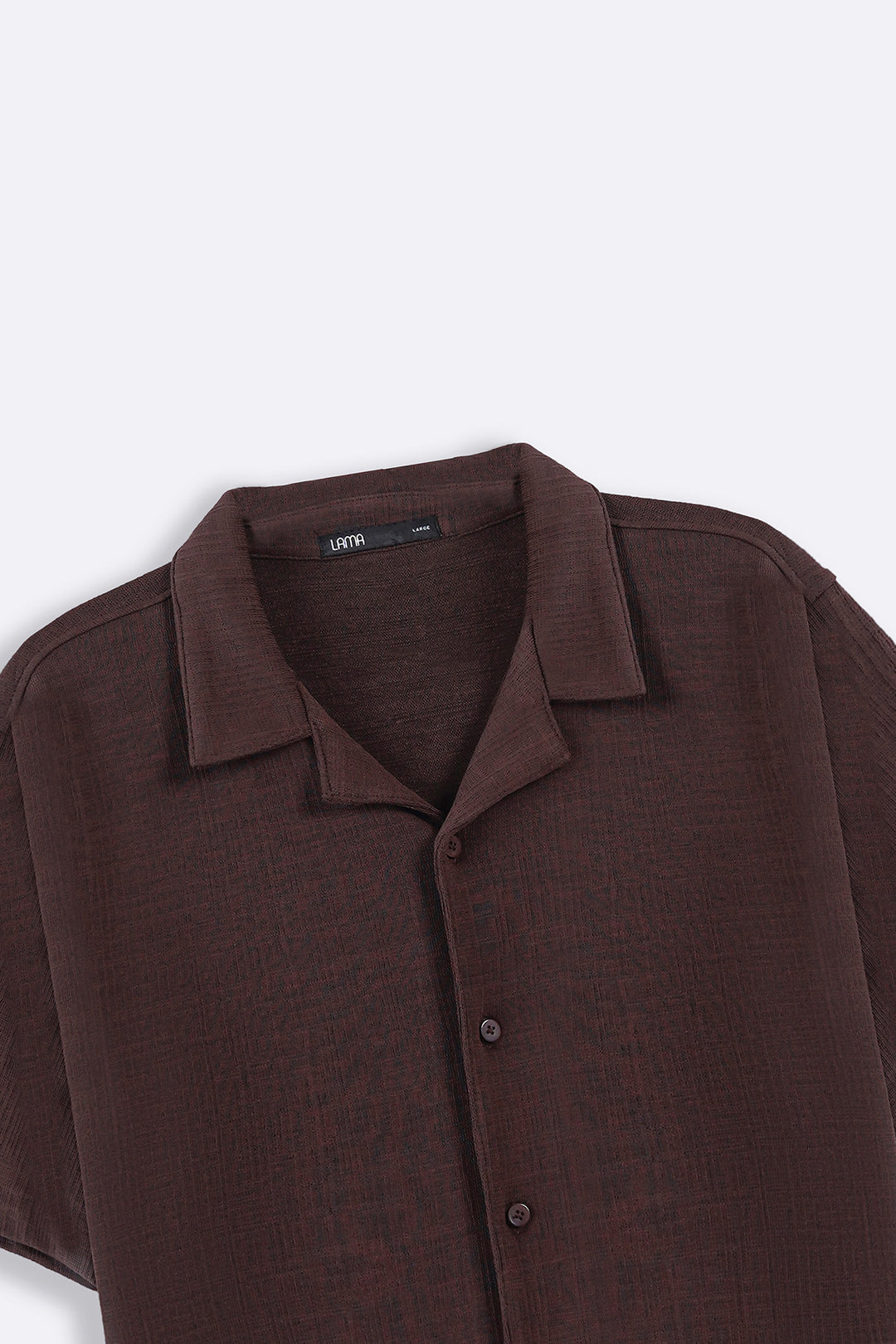 BROWN SEERSUCKER BUTTON DOWN