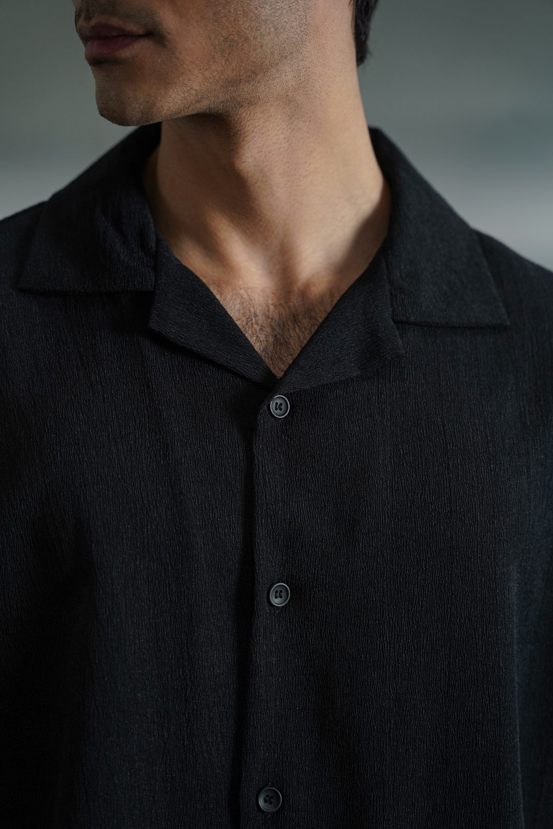 CHARCOAL TENCEL COTTON BUTTON DOWN