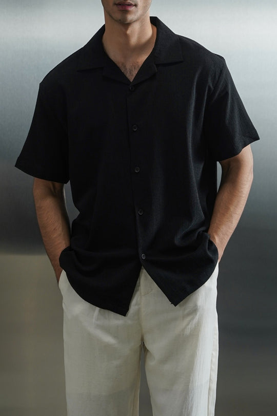 CHARCOAL TENCEL COTTON BUTTON DOWN