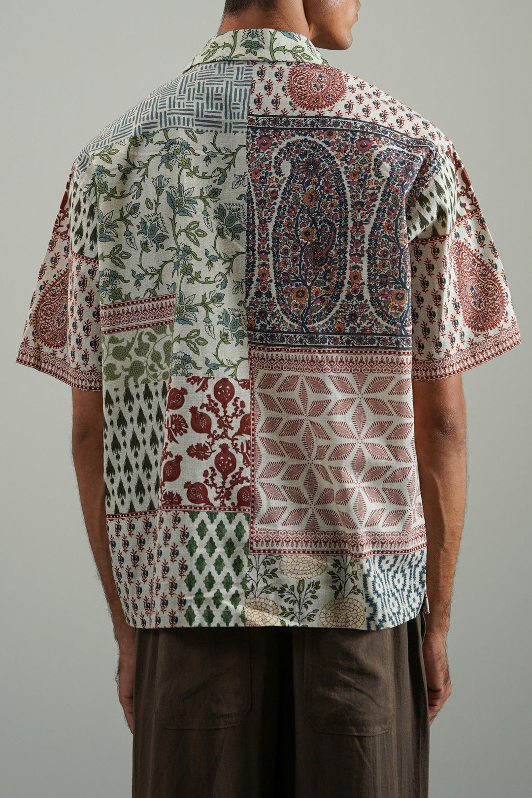ECRU PRINTED SLUB SHIRT