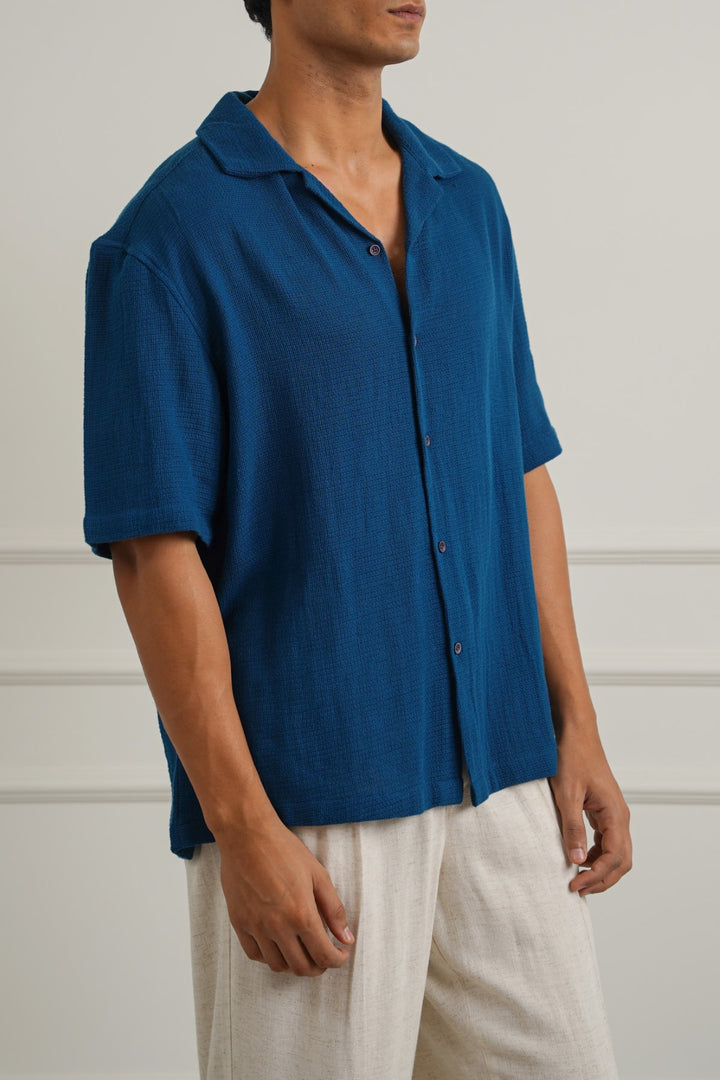 TEXTURED COTTON SAFARI SHIRT