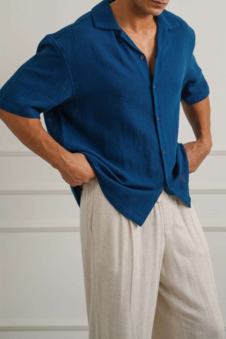 TEXTURED COTTON SAFARI SHIRT