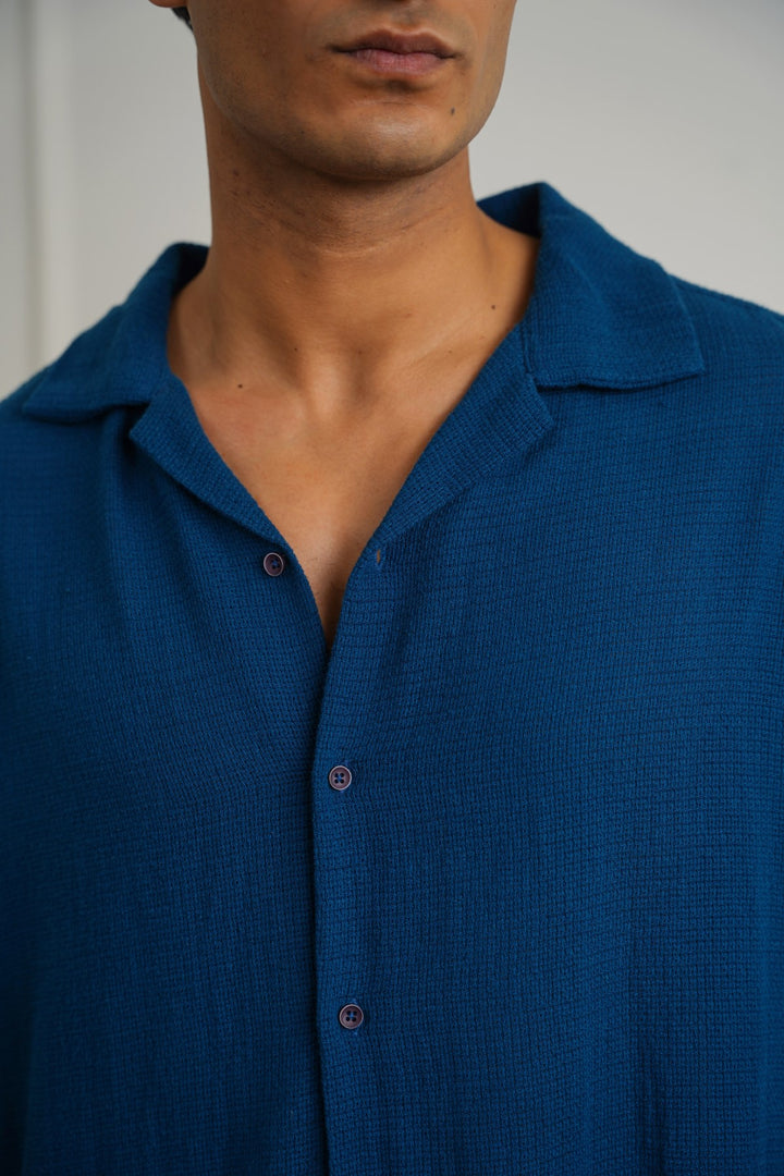 TEXTURED COTTON SAFARI SHIRT